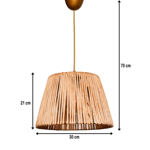 Lámpara de techo 70 cm. natural, tipo E 27 Max 60 W