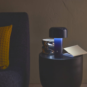 Lampe à poser LED sans fil rechargeable Victor bleu Ø 13cm