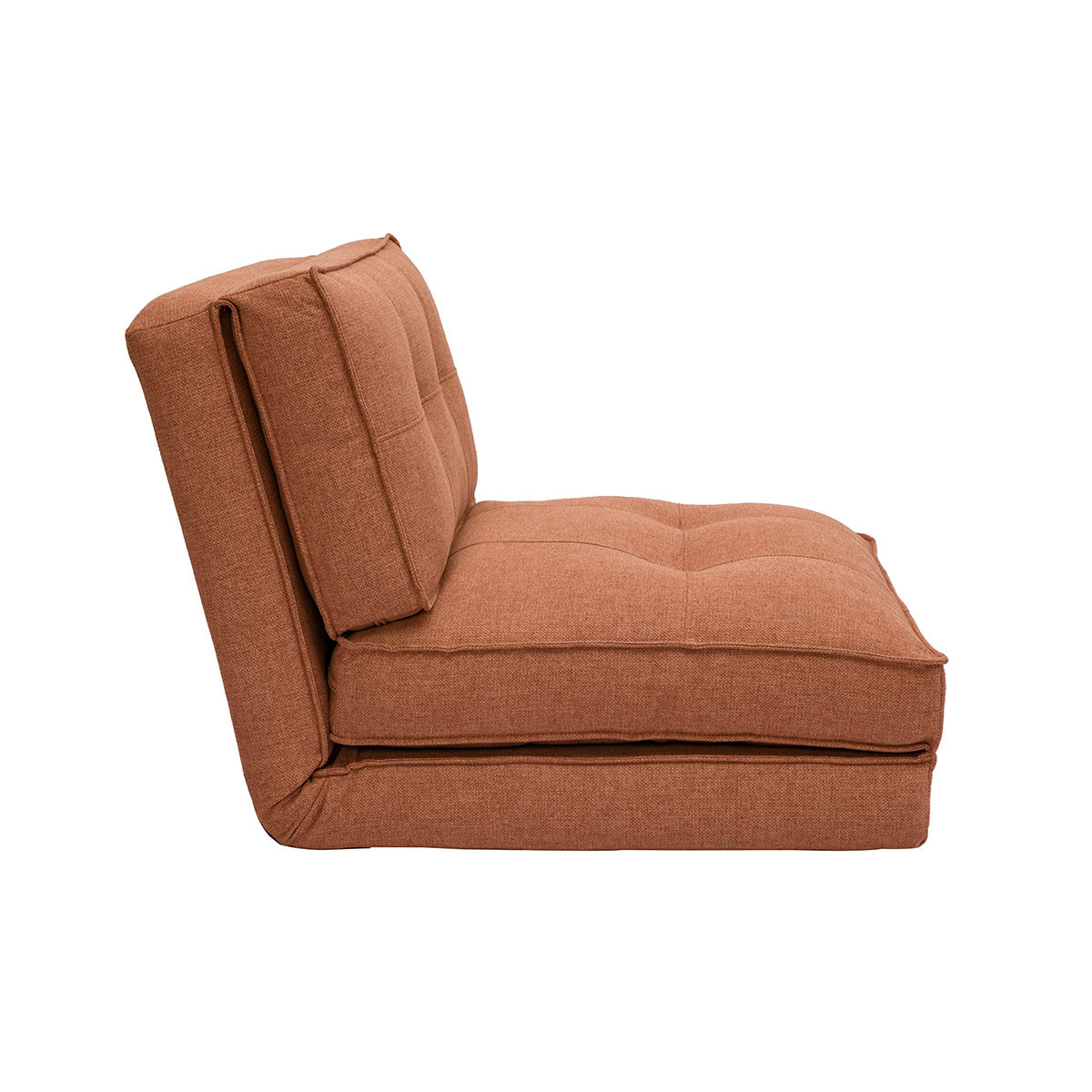 Chauffeuse 1 place convertible en tissu terracotta SALLY