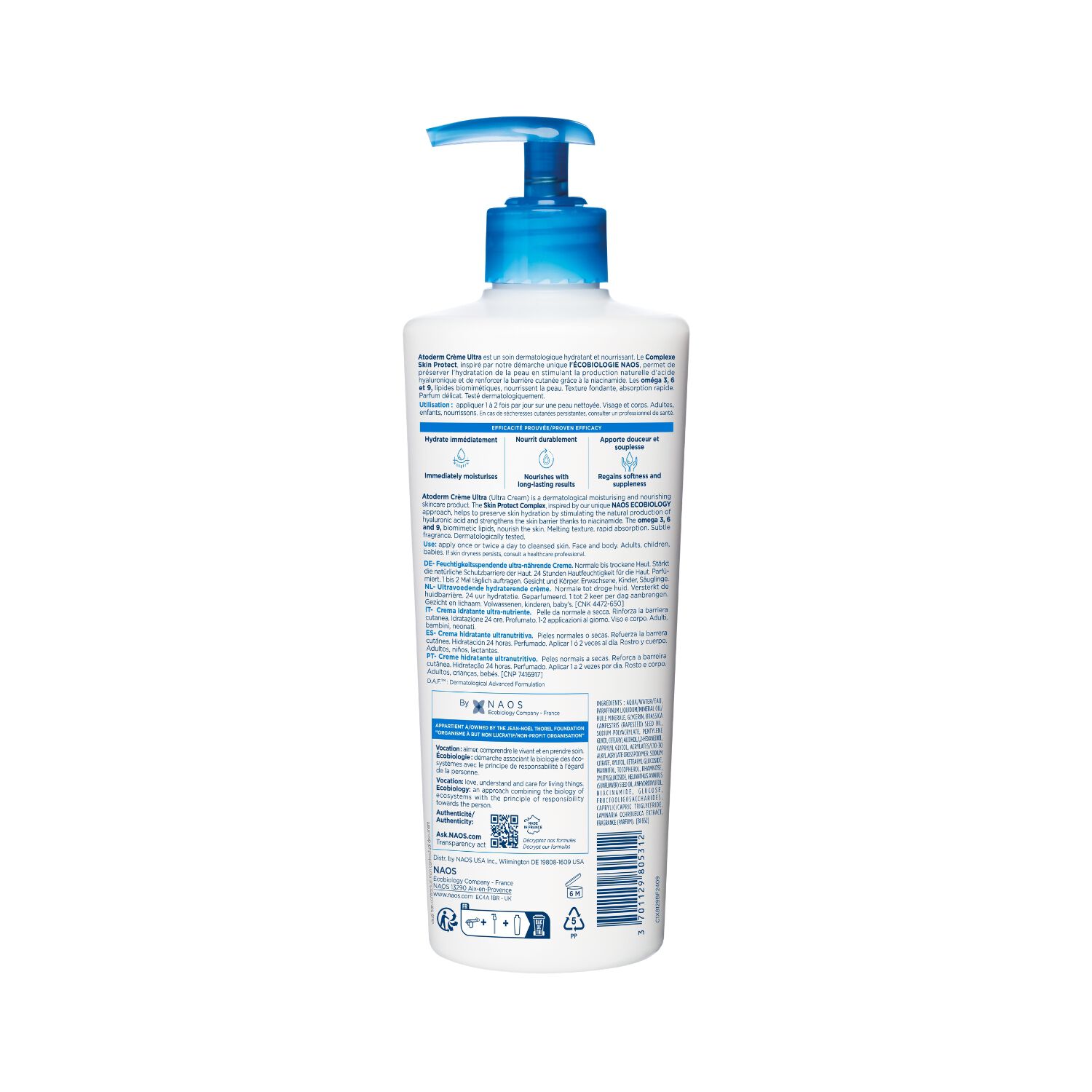 Atoderm - Crème Ultra-Nourrissante Parfumée 500 ml