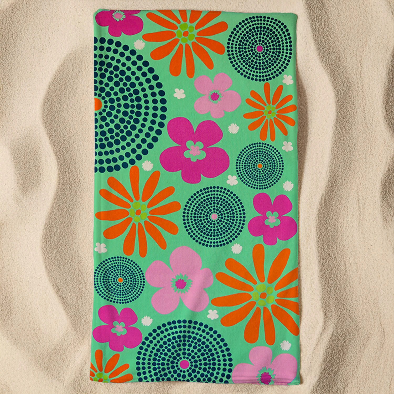 Serviette de plage microfibre Vert 90x170 220g/m² - Piodao