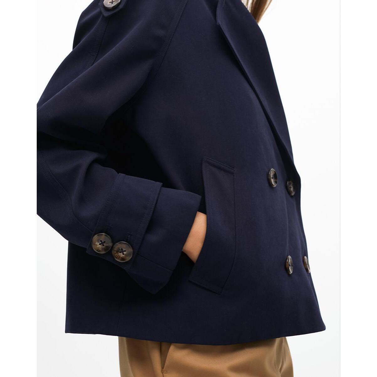 Trench corto in sarga doppiopetto