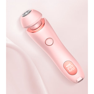 Depilatore 2 in 1 con testa dritta e rotonda.