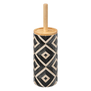 Brosse WC noir et beige "Canvas"