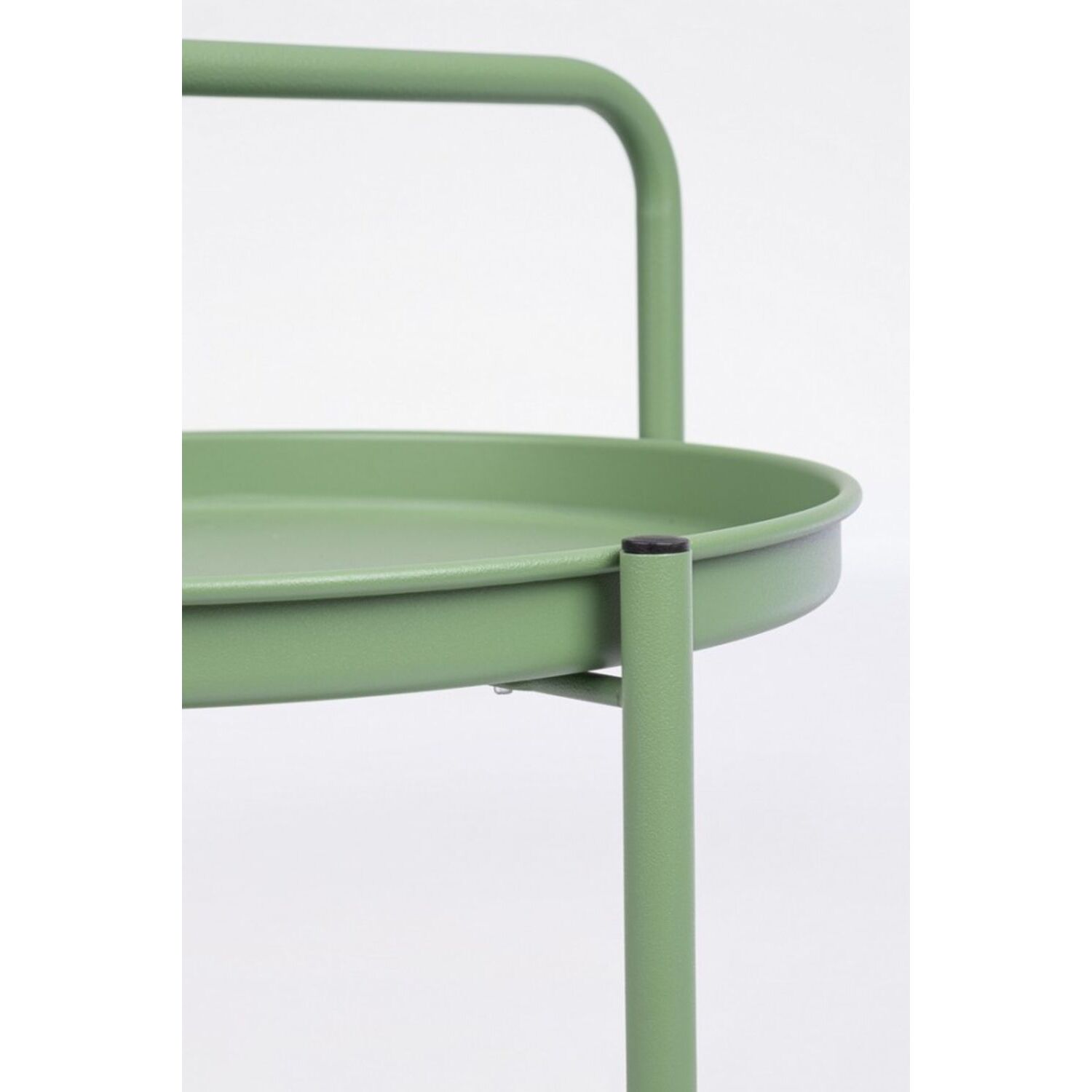 Carrello pieghevole AUSTIN in acciaio verde, con vassoio