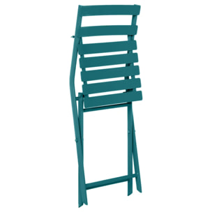 Chaise de jardin pliante "Greensboro" bleu canard en acier traité époxy