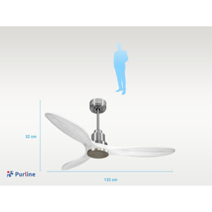 Ventilateur de plafond Réversible  Thermostat Wifi Moteur à courant continu Toits en pente Télécommande Hypersilence Mémoire Shopify Vendible (AUTOMATIQUE)