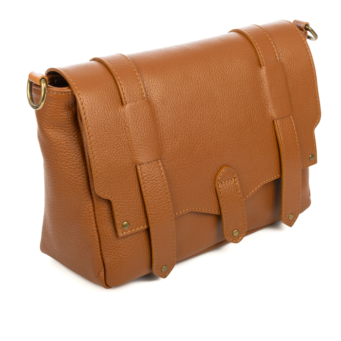 Aviatico bolso satchel mujer. Piel auténtica Dollaro.