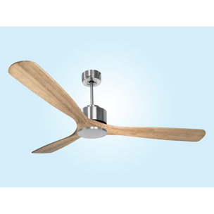 Ventilateur de plafond Réversible  Thermostat Wifi Moteur à courant continu Toits en pente Télécommande Hypersilence Mémoire Shopify Vendible (AUTOMATIQUE) 40   W argent
