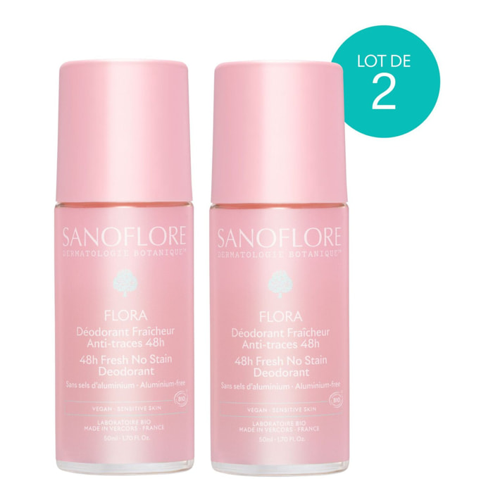 48H Flora - Déodorant Roll-On Bio 2x50 ml