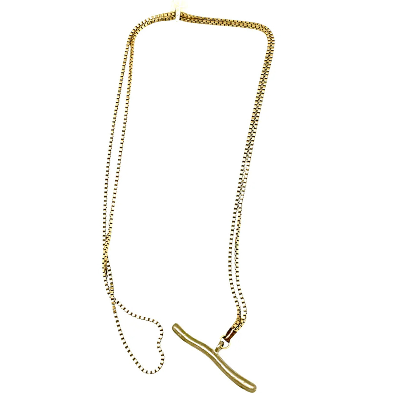 Collar Pendant doble o largo 90 dorado chapado latón