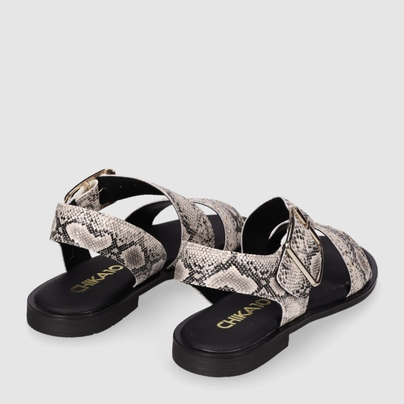 Sandalias de Piel - Serpiente - Tacón: 1 cm