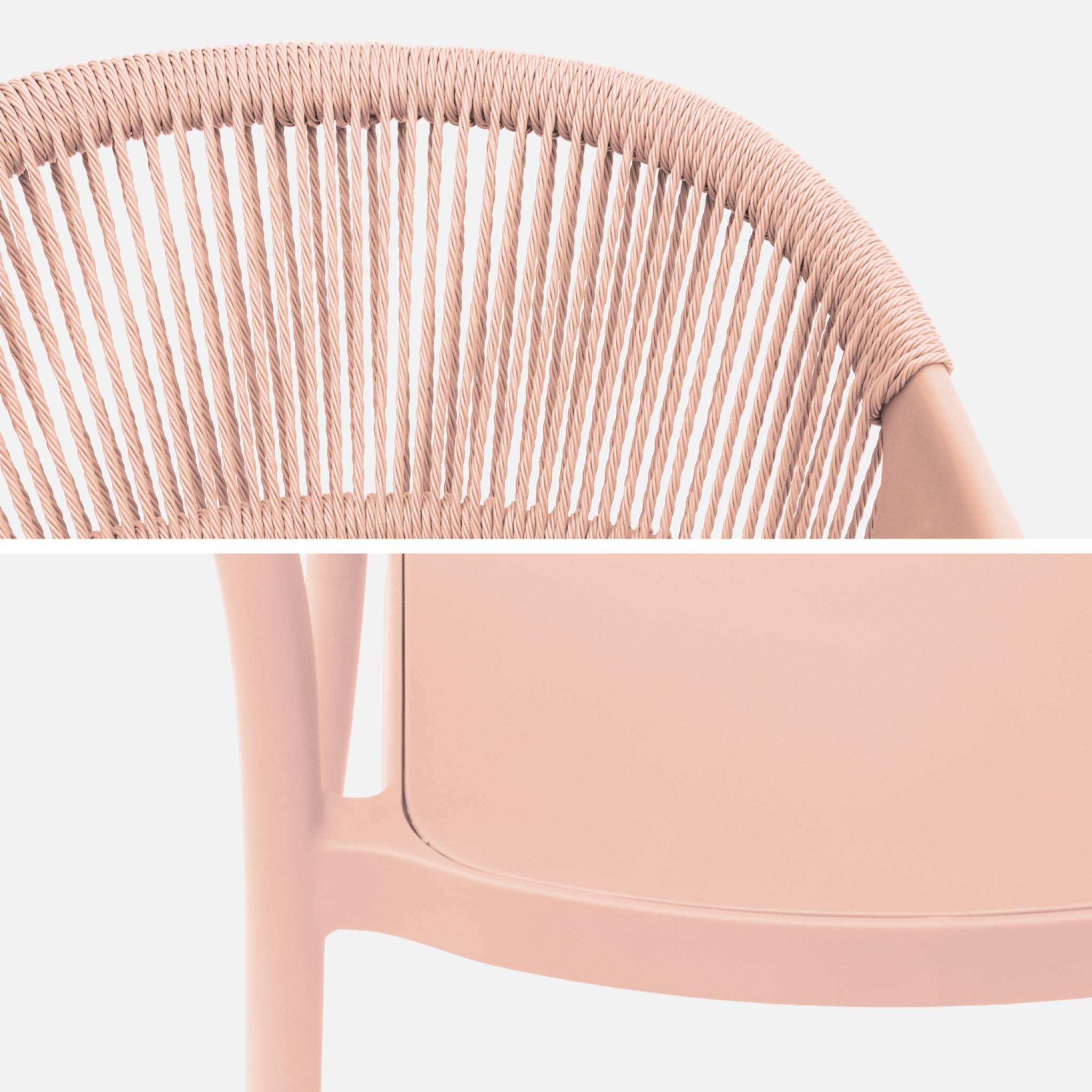 Chaise de jardin empilable avec effet corde (lot de 4) JOVIA