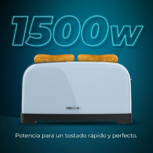 Tostadora Vertical 2 Ranuras Largas Toastin' Time 1500 Blue. 1500 W, 4 Rebanadas