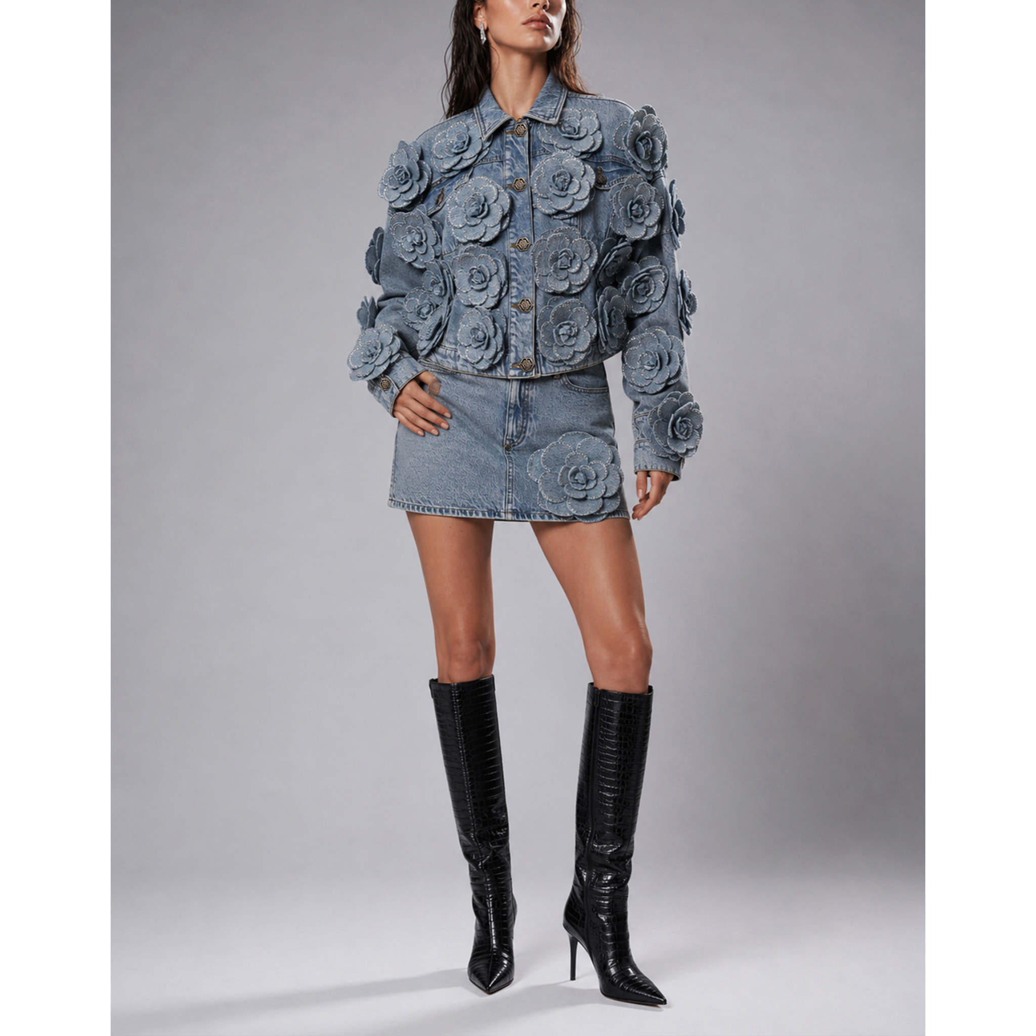PHILIPP PLEIN Chaqueta vaquera ROSES