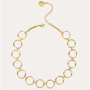Collana Choker Circles & Circles in Acciaio Placcato Oro