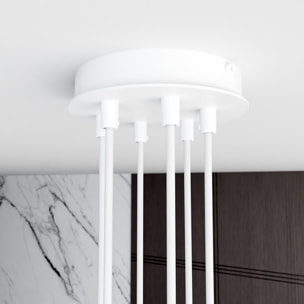 Lampada a sospensione Modus in acciaio bianco opaco