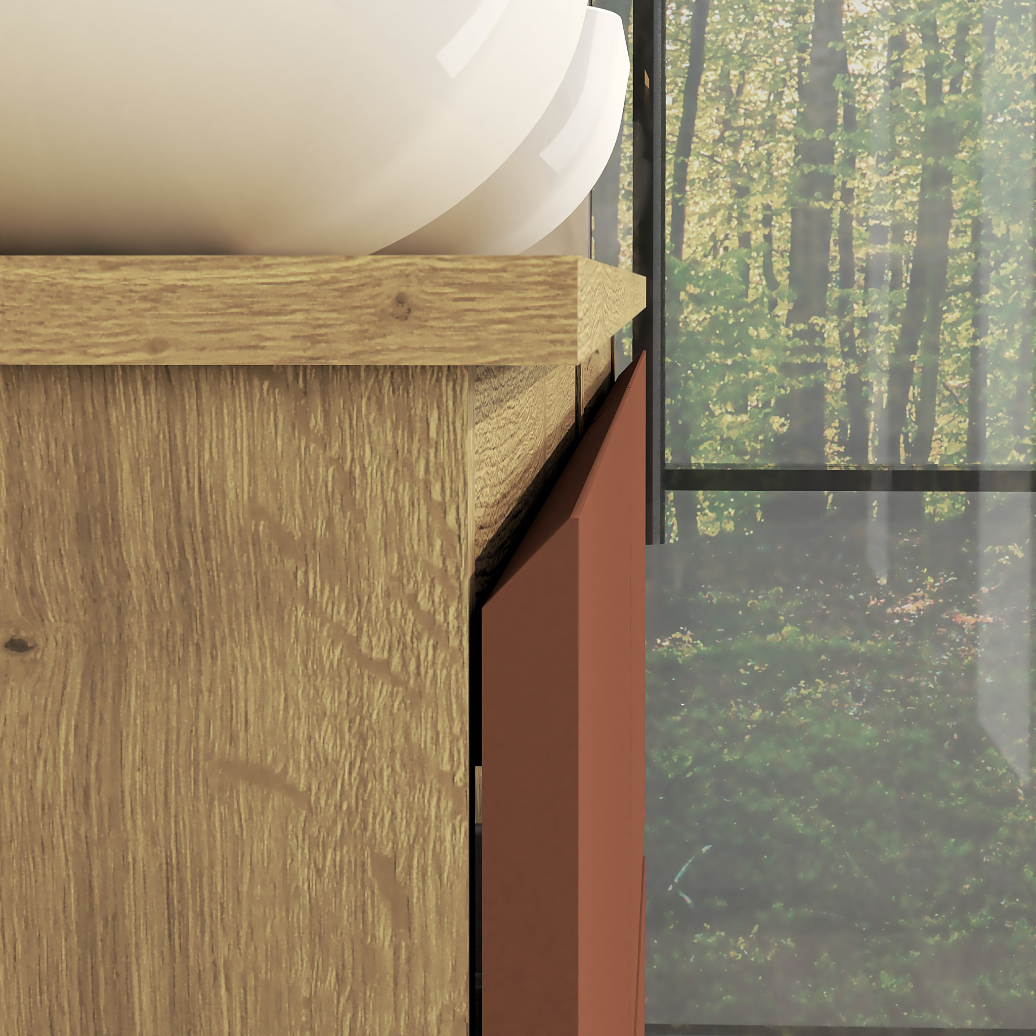 ENSEMBLE SALLE DE BAIN NIA | MEUBLE SUSPENDU | 140 CM SCARLATO | 4 TIROIRS | LAVABO SUR PLAN | N'INCLUT PAS MIROIR | MEUBLE MONTÉ | ALDAY