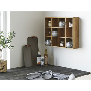 Set 2 vassoi rettangolari in acciaio marrone con manico in pelle — Vikasa Home