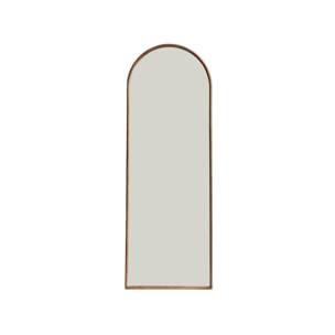 Miroir arche sur pied bois d'hévéa pied en acier 170cm LIAM
