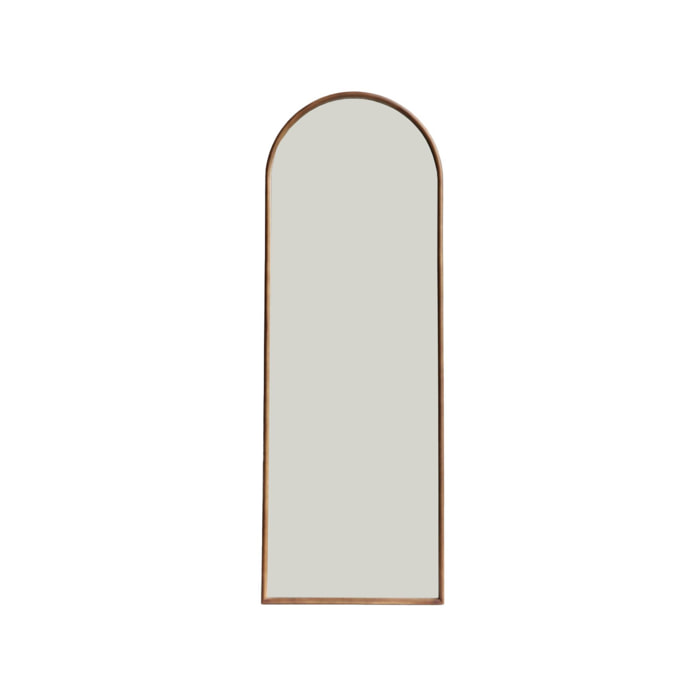 Miroir arche sur pied bois d'hévéa pied en acier 170cm LIAM
