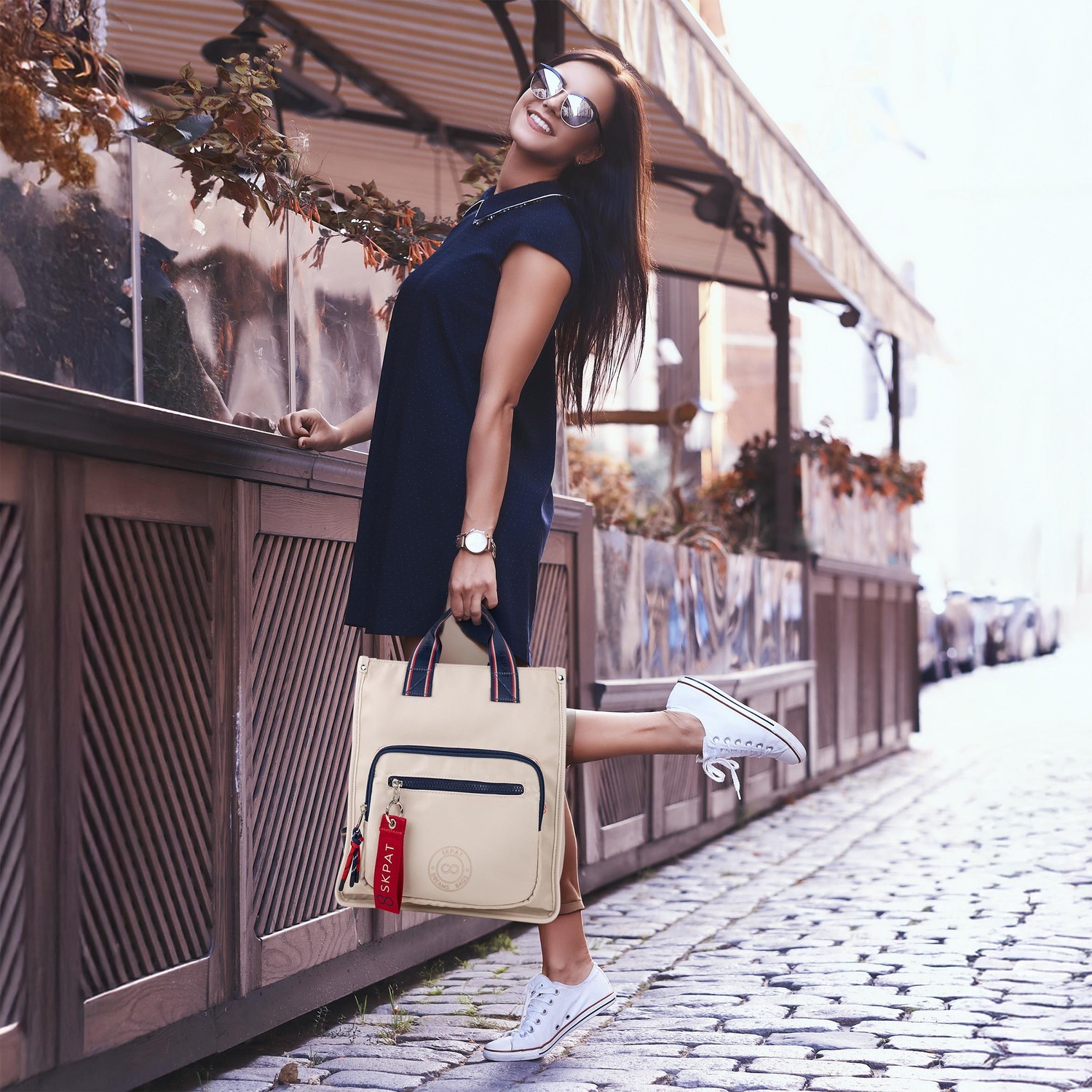 Bolso Mochila Mujer Skpat Moselle Beige