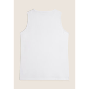 Canotta con scollo tondo e logo glitter