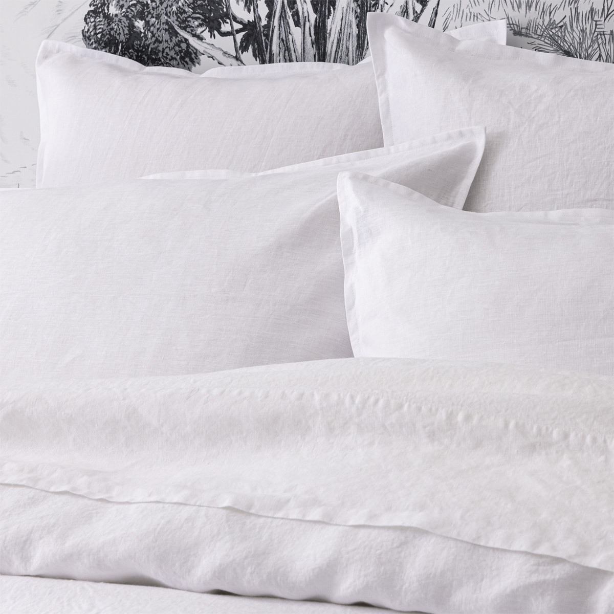 Housse de couette unie en lin lavé, Made in France, NOUVELLE VAGUE , Blanc