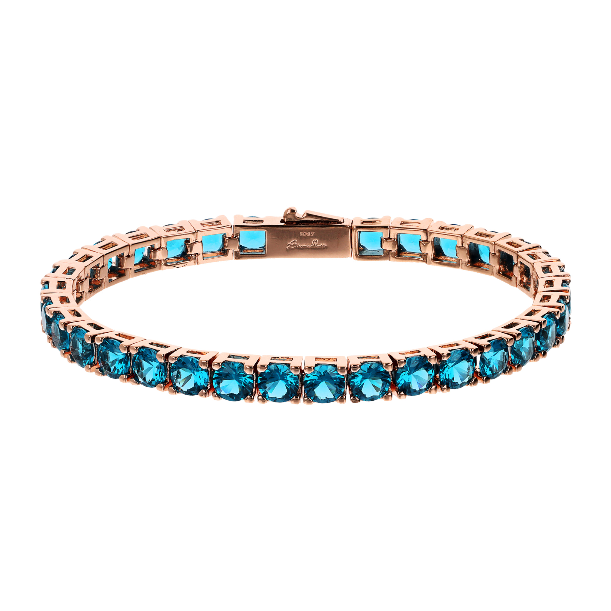 Bracciale Tennis Maxi con Cubic Zirconia Tonde Blu