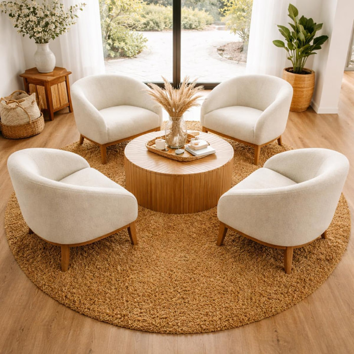 Tapis poils longs shaggy tissé motif uni RIBI