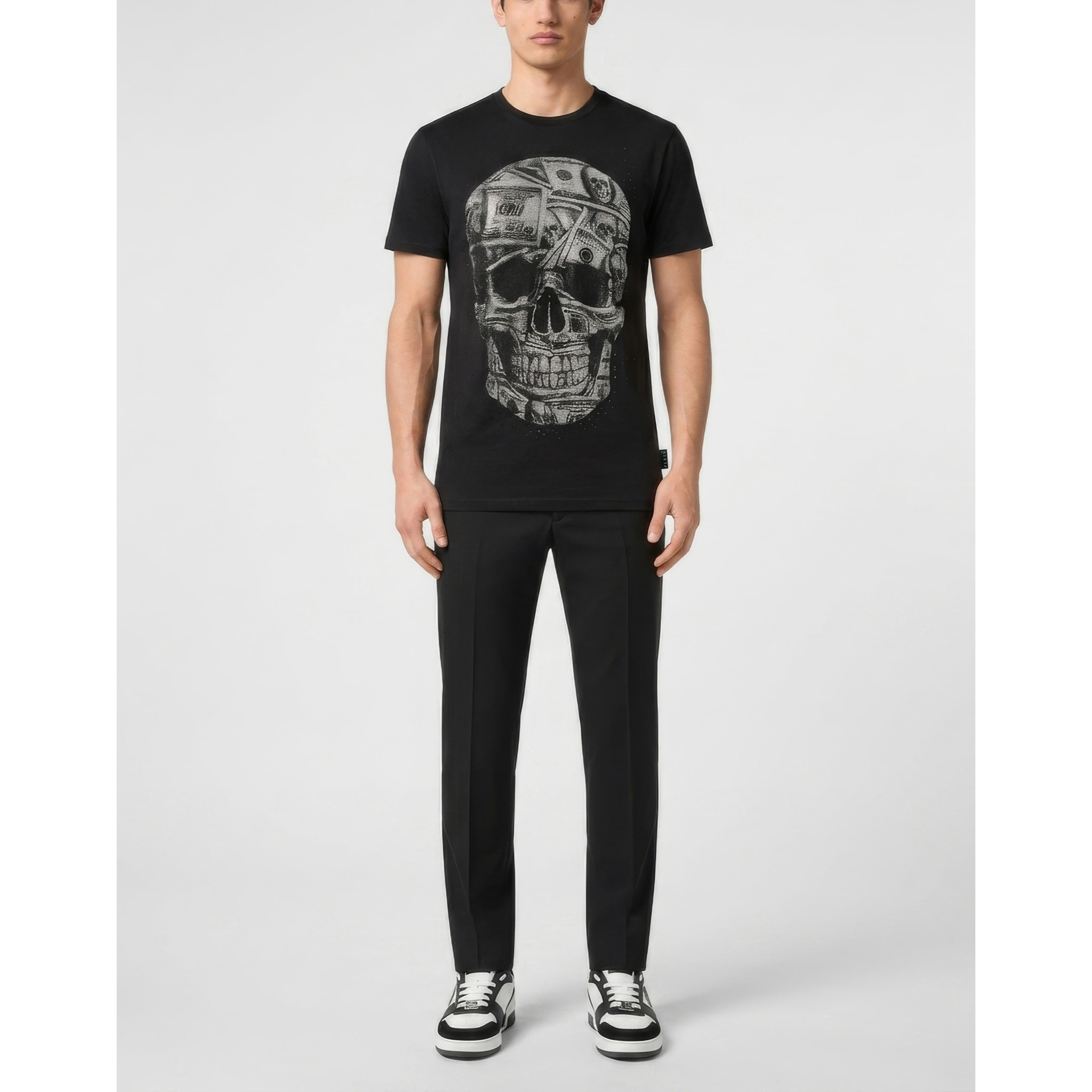 PHILIPP PLEIN Camiseta de cuello redondo y manga corta SKULL
