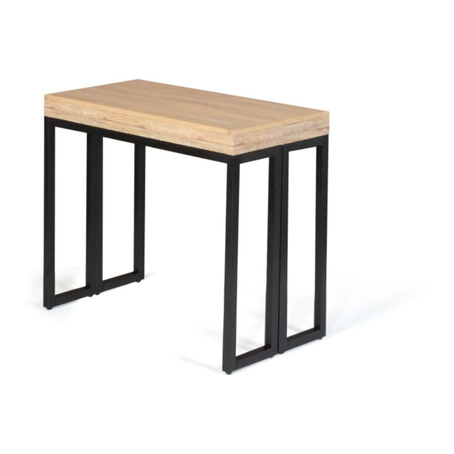 Console extensible Memphis - plusieurs dimensions - Bois / Noir