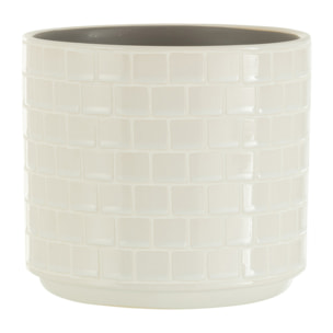 J-Line cache-pot Brillant - céramique - blanc - Ø 17 cm