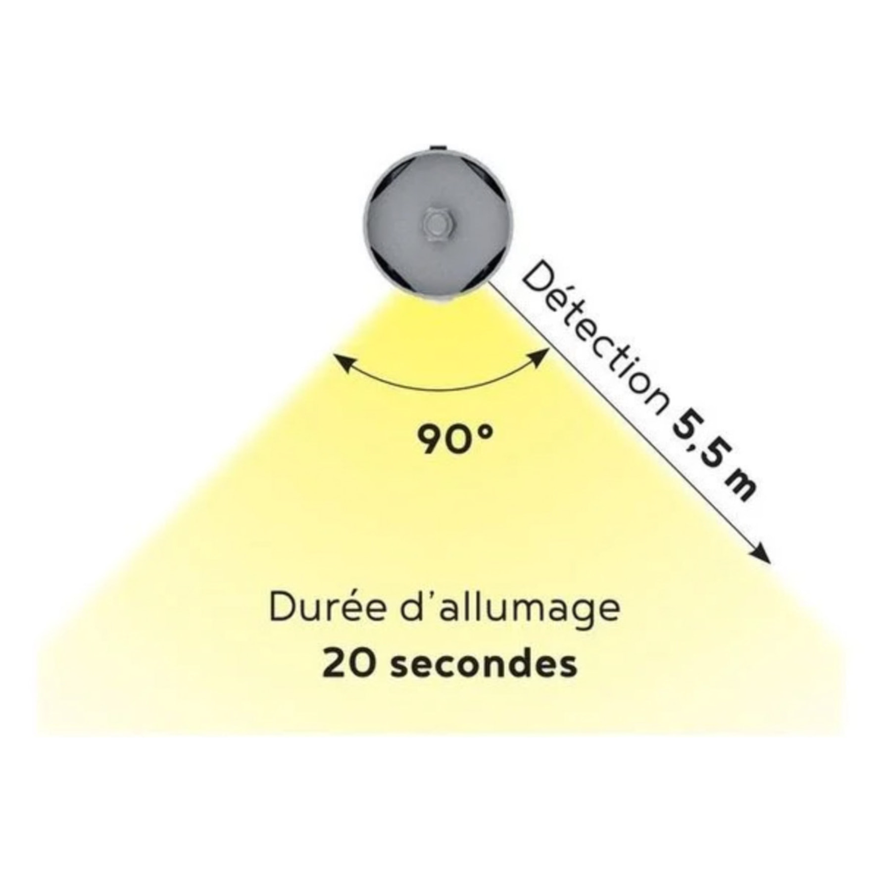 Pied de lit lumineux noir (à l'unité) | Metal | Hauteur 16 cm
