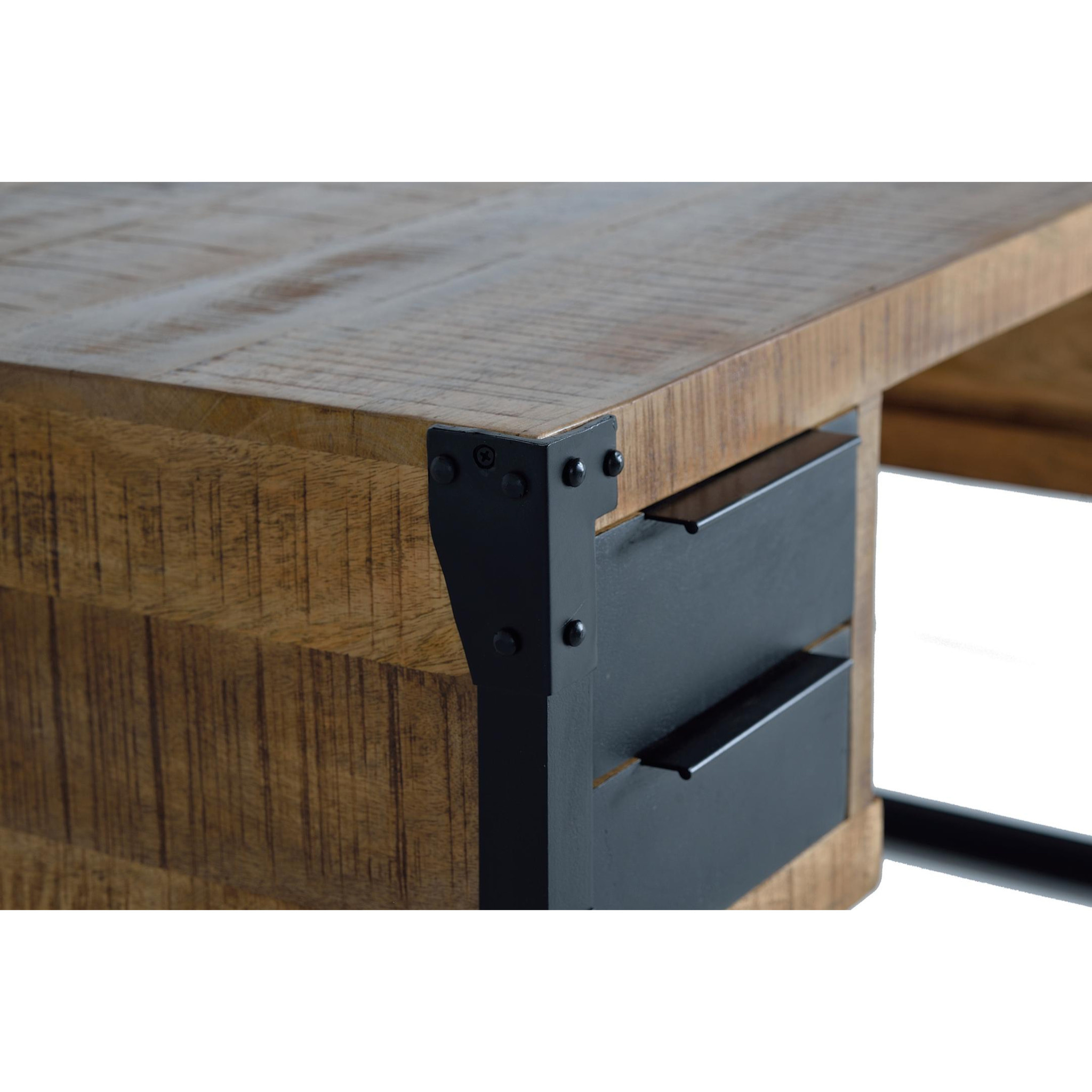 Escritorio de Madera de Mango 135 Cm Estilo Industrial Moderno