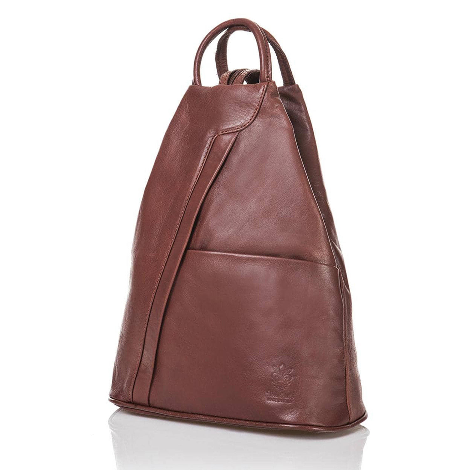 Borsa Donna in vera pelle Made in Italy colore Marrone dimensioni cm 31x24x12