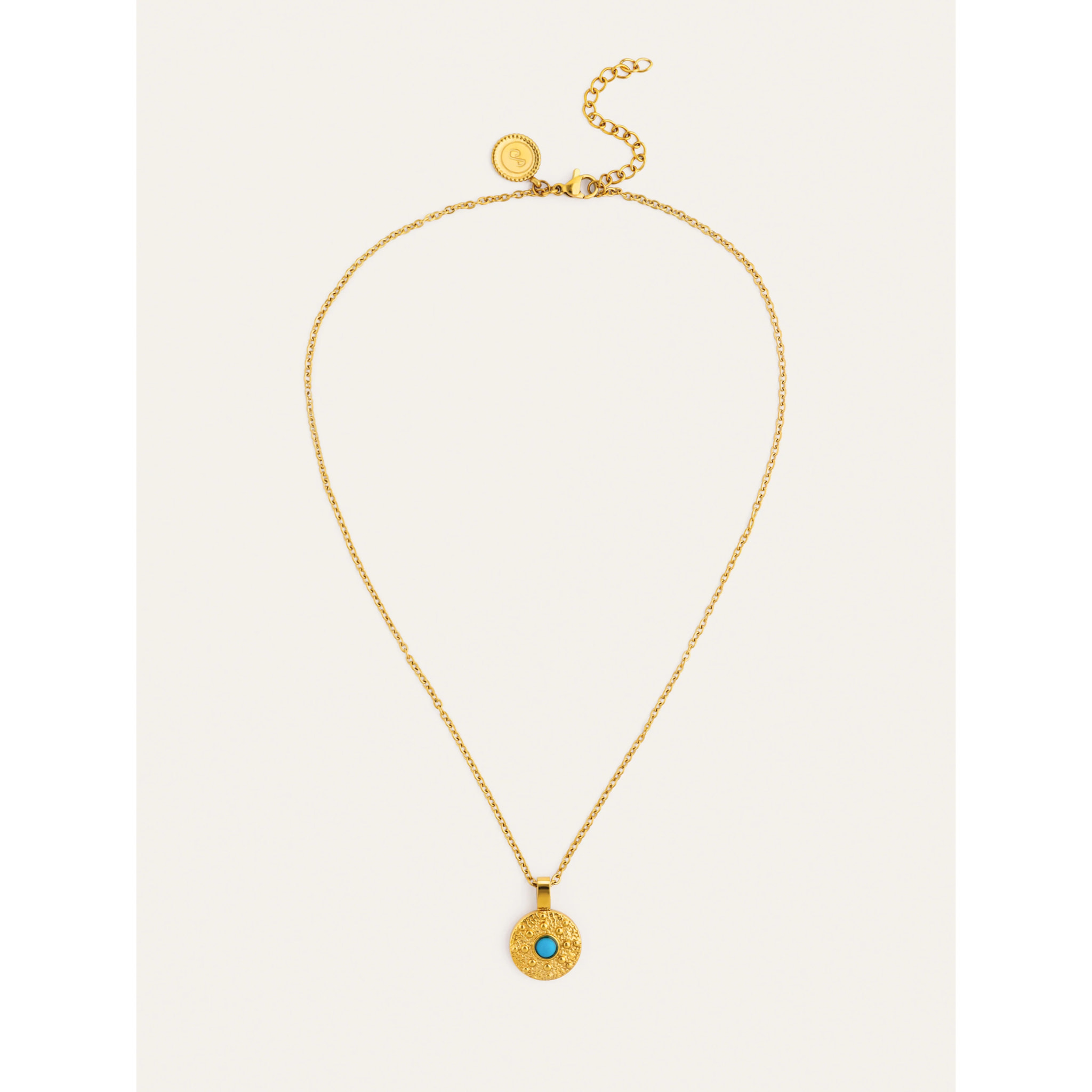 Collana Medallion Aqua Acciao Placcato Oro