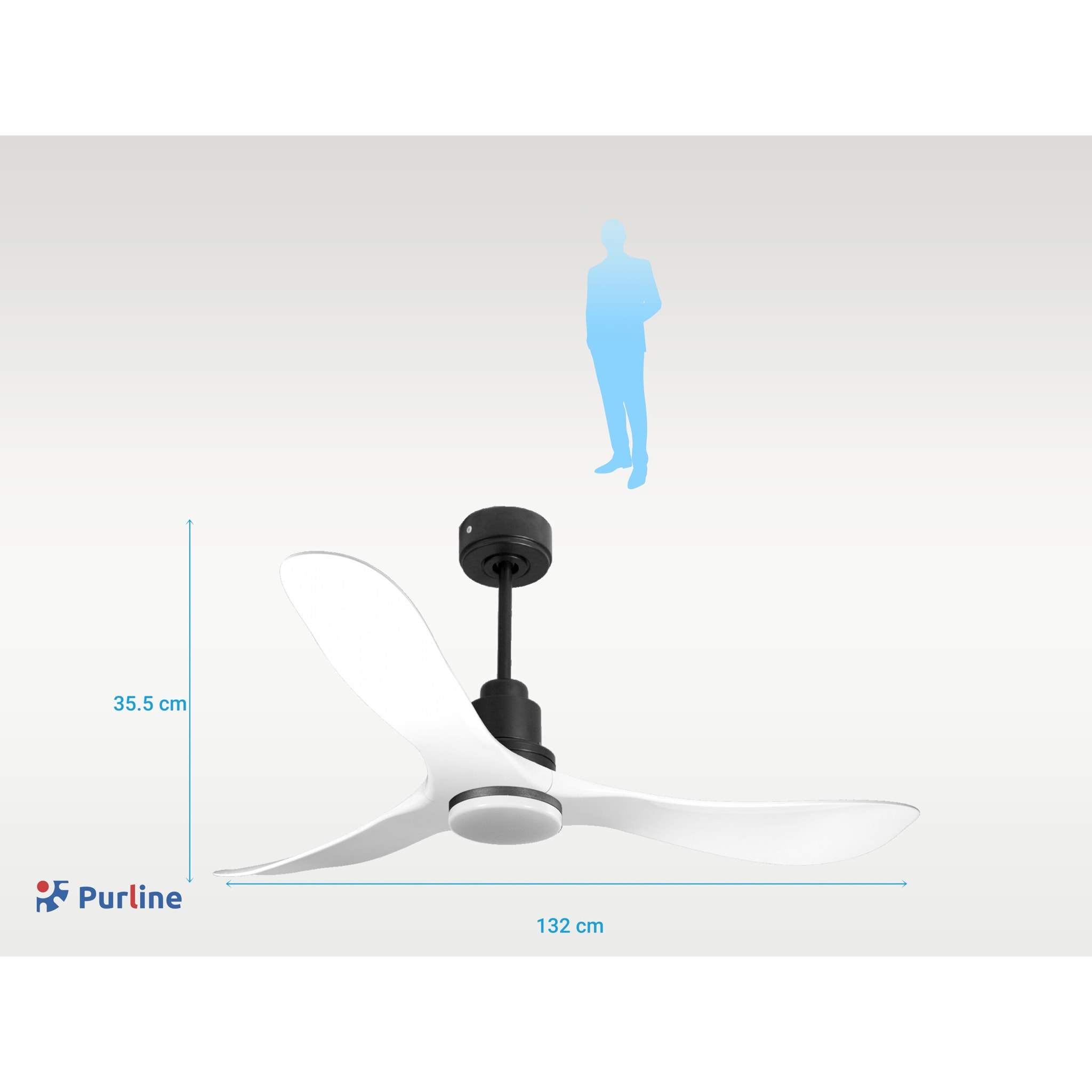 Ventilateur de plafond Réversible  Thermostat Dimmable Wifi Moteur à courant continu Toits en pente Télécommande Lumière à trois tons Hypersilence Mémoire