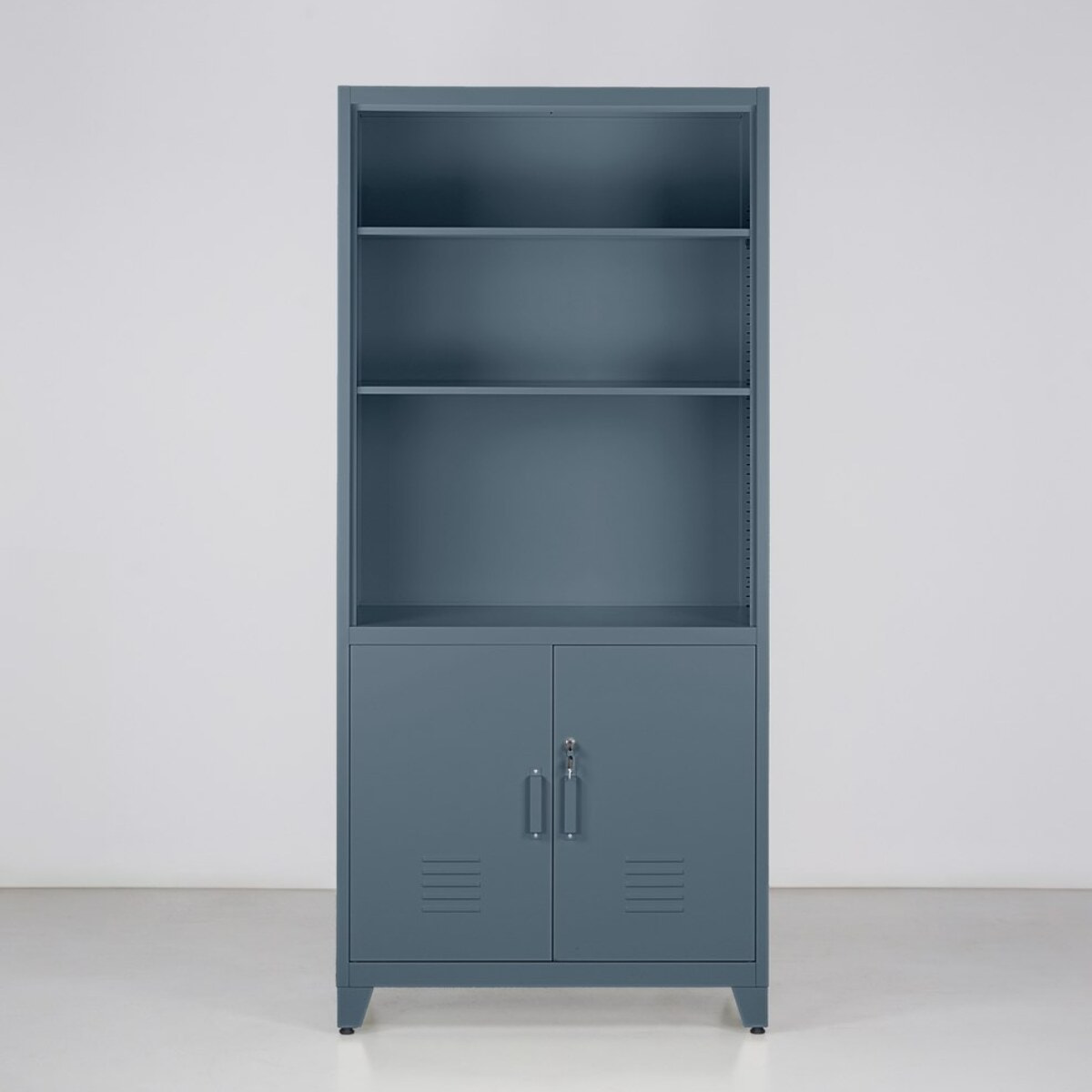 Armadio metallo semiaperto con serratura 85x45x190 cm ceruleo - Yumi