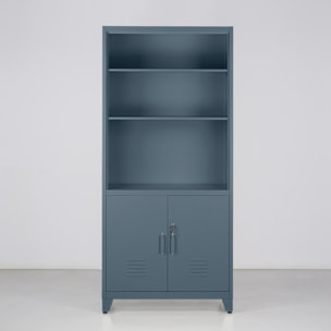Armadio metallo semiaperto con serratura 85x45x190 cm ceruleo - Yumi