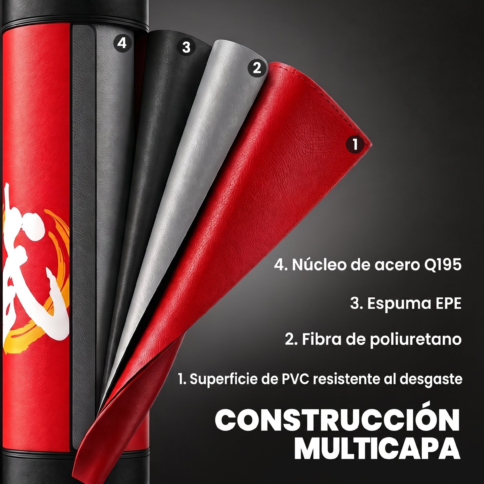 Saco de Boxeo de Pie para Adultos 156 cm, Punching Ball Pesado con 12 Ventosas, Absorción de Impactos, para Kickboxing, MMA, Muay Thai, Entrenamiento en Casa