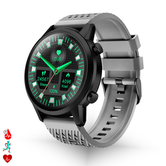 Smartwatch F32 con 20 modalità sportive. Cardiofrequenzimetro, pressione sanguigna e ossigeno.