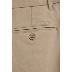 Pantaloni casual cammello da uomo regular fit con dettagli Polo Club