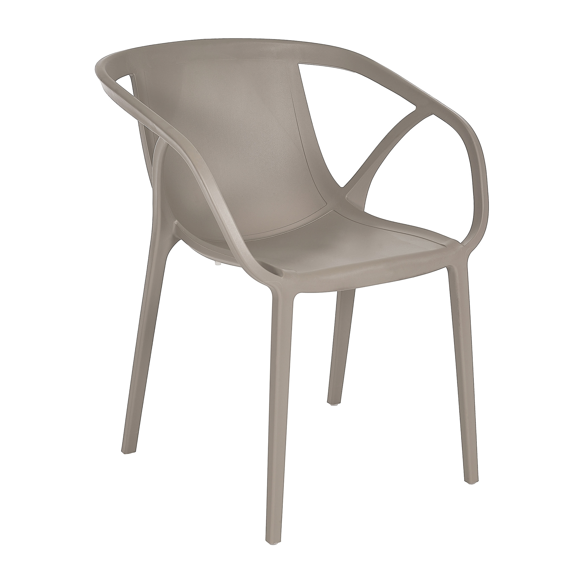 HOP - Fauteuil de jardin empilable en polypropylène renforcé taupe