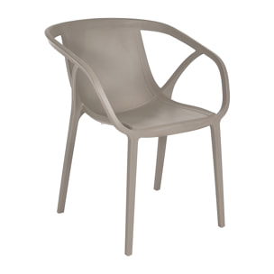 HOP - Fauteuil de jardin empilable en polypropylène renforcé taupe