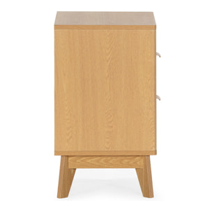 Mesita de noche Oporto 2 cajones 1 hueco efecto Roble