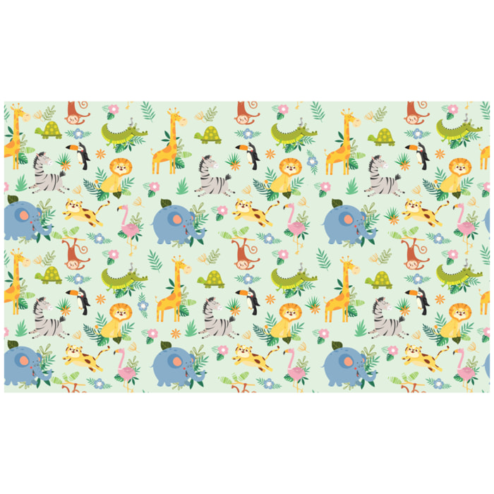 Rouleau revêtement adhésif vinyle au mètre - Sticker lavable Cuisine Meuble Armoire Porte - ANIMAUX DE LA JUNGLE