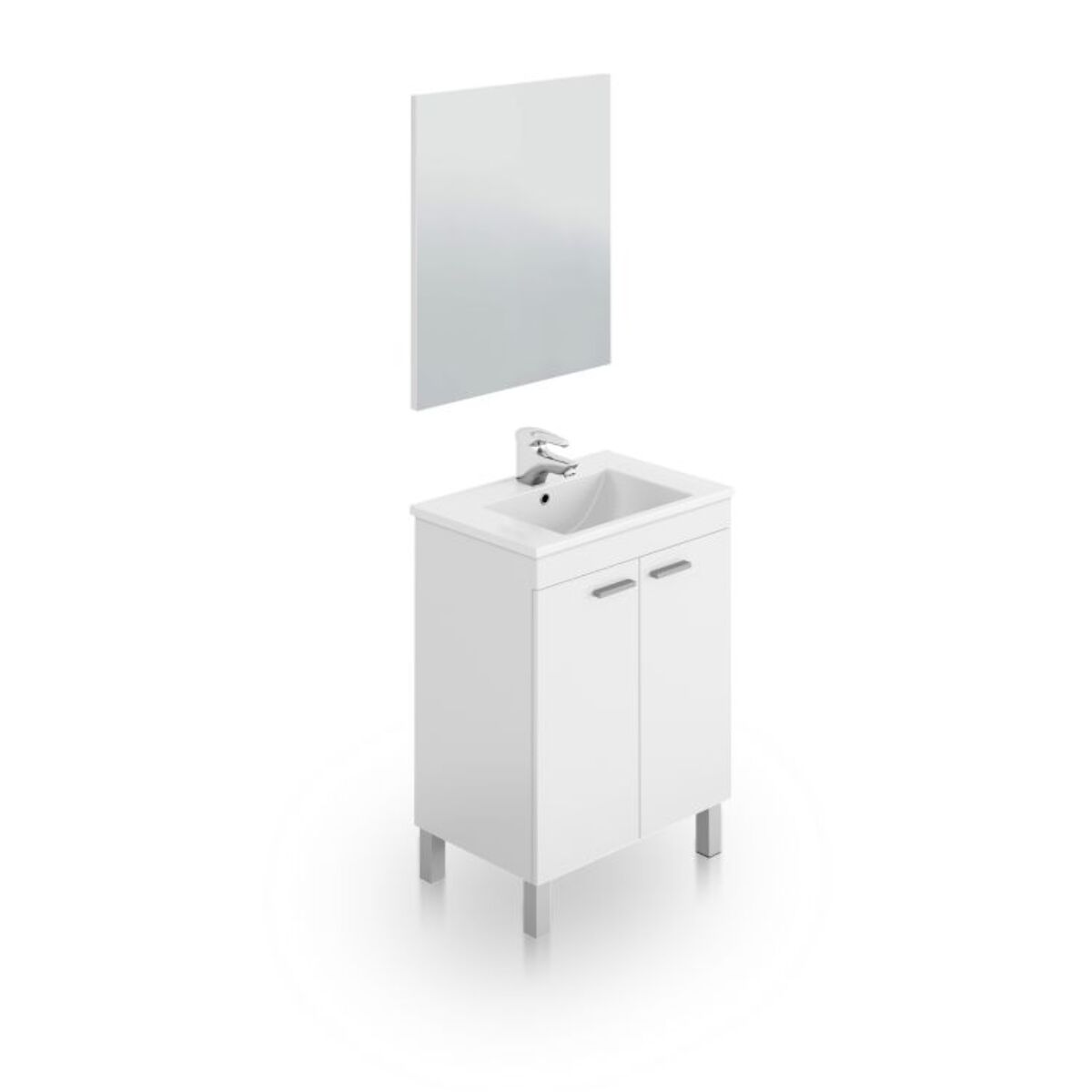 Mueble de baño con espejo Liz 60 Blanco Brillo