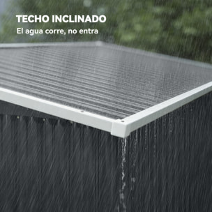 Caseta de Jardín Exterior 2,7 m², 234x132x185 cm, Cobertizo de Jardín Exterior Metálico con Triple Puerta, Cerradura, Techo Inclinado y Ventilación para Almacenamiento de Herramientas, Gris