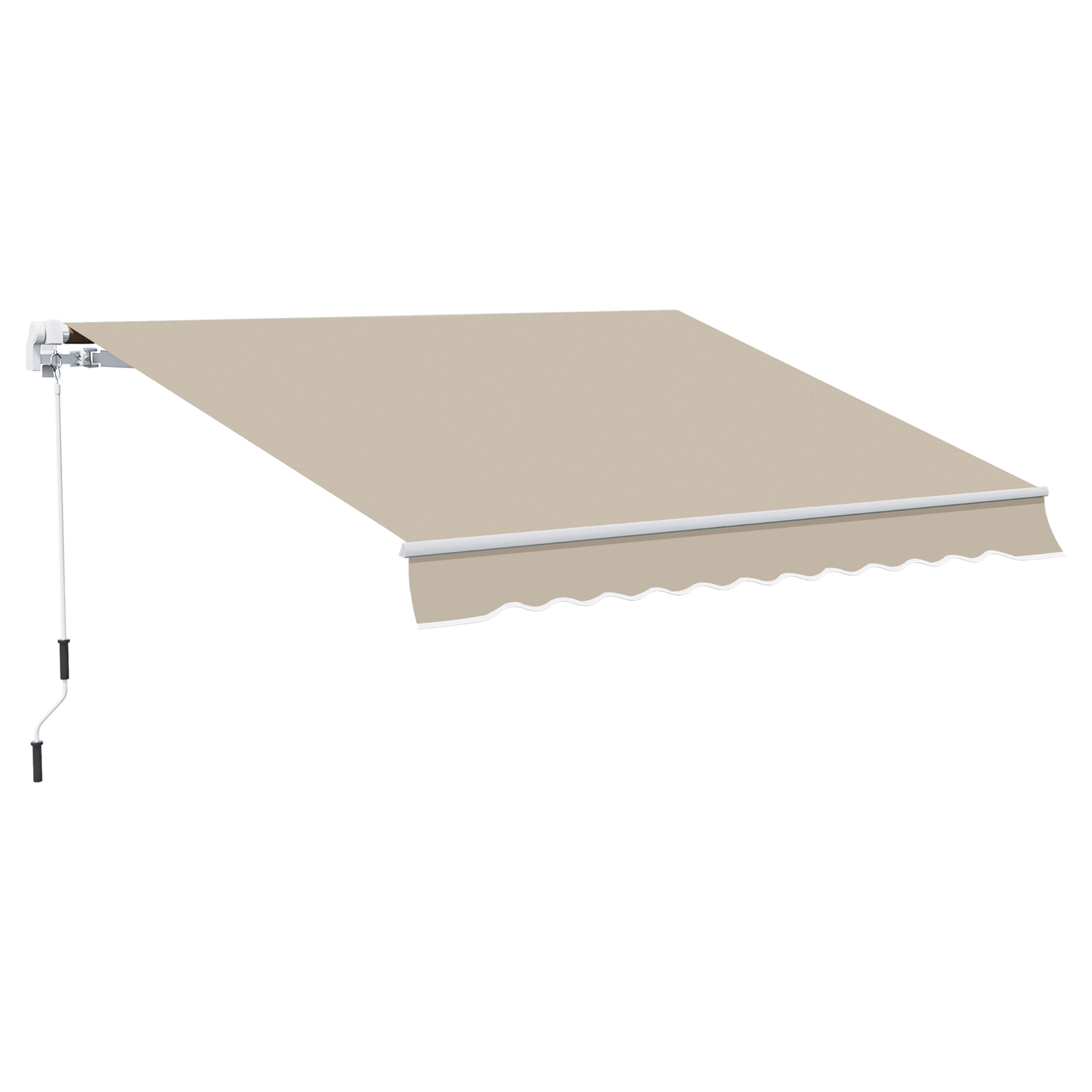 Toldo con Brazo de Aluminio Poliéster y Acero 4x2,5m Beige